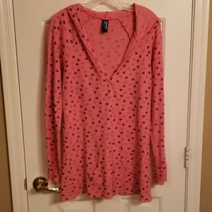 Long sleeve shirt with hoodie